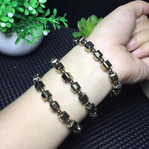 Pulsera <span class=keywords><strong>de</strong></span> Piedras Naturales <span class=keywords><strong>de</strong></span> Pirita Dorada con Cuentas para Hombre, Estilo Espiritual y Personalizado - Product Image 4