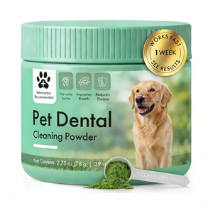 ผงดูแลสุขภาพฟันสุนัขและแมว OEM/ODM พร้อมวิตามินเสริมภูมิคุ้มกัน ไม่ต้องใช้แปรง - Product Image 1