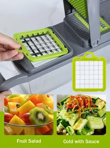 Multifunction 15 In 1 Handheld Vegetable Chopper Stainless Steel Manual Vegetable Chopper Kitchen Fruits Slicer Vegetable Cutter