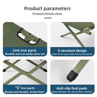 Lit de camp pliable à cadre métallique, lit d'urgence portable pour une personne en tissu Oxford, lit de secours éphémère