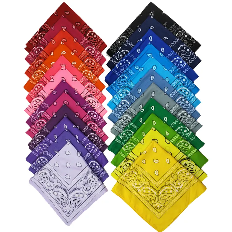 Bandanas personalizadas de pescoço de bandana 74gsm poliéster 55cm * 55cm multi-cor