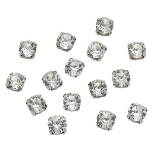 Rhinestones Round 7mm 16 Facets Silver Claw White Diamond For Clothing <b>Wedding</b> Dresses DIY Jewelry <b>Accessories</b> - Product Image 1