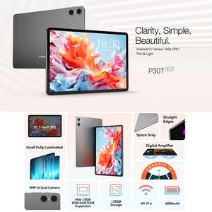 Potente Tablet PC Teclast P30T de 10.1 Pulgadas, 4GB 128GB, Android 14, Allwinner A523 Octa Core, Wi-Fi 6, BT 5.4 - Product Image 4