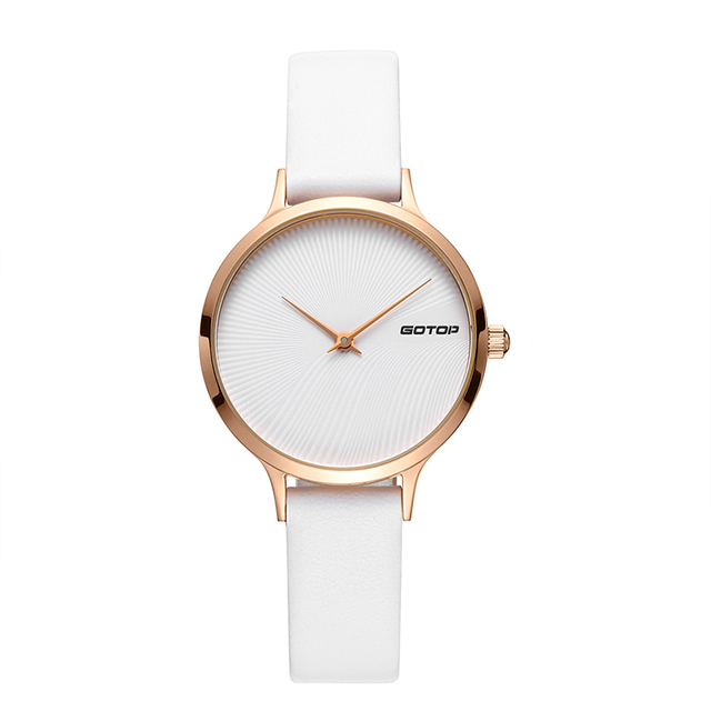 2021 Calf Genuine Leather Thin Quartz White Watches Online Fashion Women's Wrists Girls Watch for Ladies