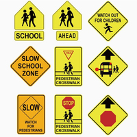 Película Reflectante de Alta Visibilidad para Tercer Grado, Señales de Advertencia de Tráfico de Aluminio Impresas con UV para la Seguridad Vial de los Niños