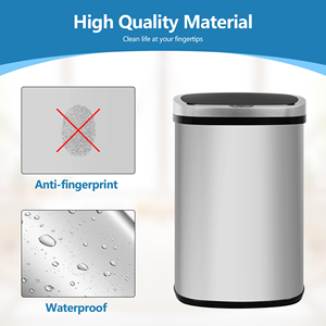 High Quality 13-Gallon Stainless Steel Automatic <b>Sensor</b> Trash Can Lid 50L Modern Kitchen <b>Bin</b> 12L Smart Dustbin for Office - Product Image 4