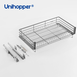 Unihopper Série NANO Organiseur de placard de cuisine multifonctionnel à trois côtés avec tiroirs coulissants à fermeture amortie - Product Image 1