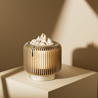 KUANGXIANG 2025 Gadgets de décoration intérieure Haut-parleurs Rotatif Bois/Plâtre Diffuseur d'huiles essentielles Haut-parleur BT avec lumière chaude