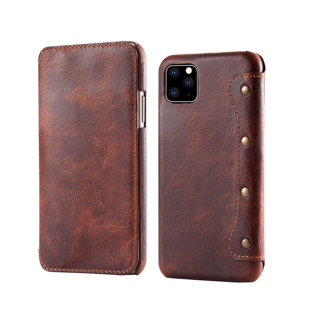 Genuine Leather Phone Mobile Case Shockproof  for iPhone Wallet-style Flip Case With Card Holder