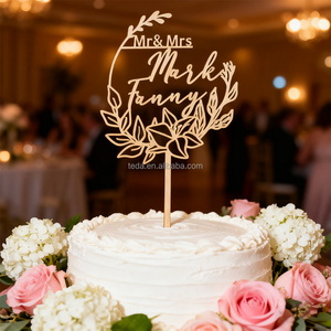 Mộc Mạc bánh cưới Topper cá nhân bánh Topper tùy chỉnh Mr Mrs bánh Topper kỷ niệm bánh toppers - Product Image 3