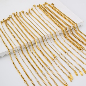High Quaintity Aço Inoxidável 18K Banhado A Ouro Pulseiras Tornozeleiras Hypoallergenic Impermeável Tarnish Free Jóias Correntes Pulseiras - Product Image 1