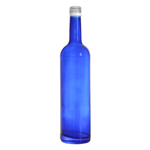 Botella de licor de vidrio <span class=keywords><strong>azul</strong></span> ámbar personalizada al por mayor 50cl a 75cl botellas de licor redondas vacías para Ropp Cap Vodka Gin <span class=keywords><strong>Tequila</strong></span> - Product Image 1