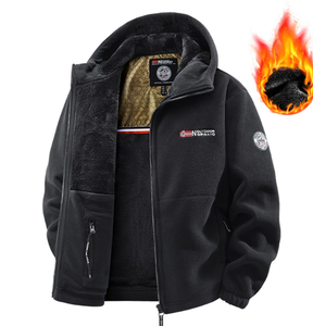 Veste matelassée en coton doublée polaire pour homme, style américain, taille européenne, à capuche, pour l'extérieur, vente en gros - Product Image 1