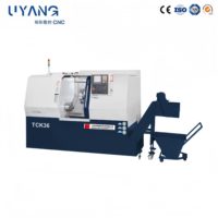 Tour CNC à banc horizontal TCK36, machine-outil numérique de haute précision à grande vitesse, fonctionnement confortable, fenêtre de sécurité en verre trempé