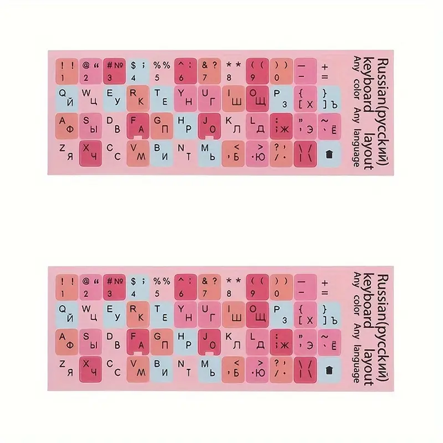 Pack Universal English Keyboard Stickers Laptop, PVC Material Replacement Keyboard Skin Transparent Blue Letters
