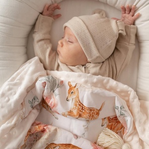 Couverture pour tout-petits livraison rapide couverture à pois en Minky <span class=keywords><strong>de</strong></span> <span class=keywords><strong>luxe</strong></span> Double couche impression personnalisée couvertures en Minky pour tout-petits nouveau-nés - Product Image 3