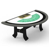 YH 7 places Casino Table de jeu en bois massif Table de blackjack Poker haut de gamme Tables de poker personnalisées avec plateau à jetons à vendre