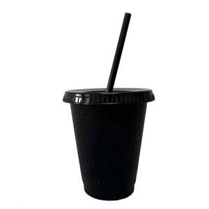 16OZ 24OZ Reusable Glitter Plastic <b>Tumbler</b> with <b>Lid</b> <b>and</b> <b>Straw</b> Leak-Proof Direct Drinking Unisex Party Use Dishwasher Safe - Product Image 6