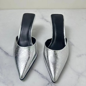 <b>Closed</b> <b>Toe</b> Trendy Color Sandale Talon Sexy Silver <b>Heels</b> 2024 - Product Image 2