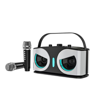 Owl pour Ensemble Microphone sans Fil Haut-Parleur KTV Audio Haute Résolution Batterie Rechargeable Portable Écologique pour Utilisation Extérieure et Domestique