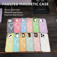 Coque de téléphone givrée de protection contre les chutes à couverture complète avec sensation de peau liquide de charge sans fil magnétique emballée dans un sac OPP