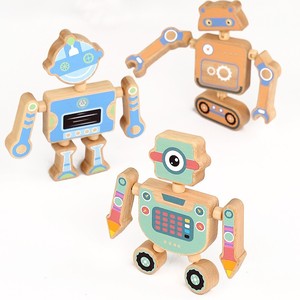 Jouets en bois en gros, jouets éducatifs Montessori pour enfants, jouets en bois créatifs, robots à assembler pour enfants - Product Image 1