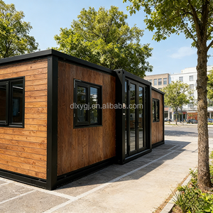 Casa Contenedor Expandible <span class=keywords><strong>de</strong></span> Dos Alas en Gris Moderno |   Casa Prefabricada Pequeña ADU para Patio Trasero, Casa <span class=keywords><strong>de</strong></span> Huéspedes - Product Image 1