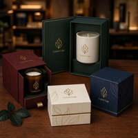 Boîte d'emballage personnalisée pour bougies, boîte cadeau en papier rigide de luxe avec couvercle et insert pour bougies parfumées, fournisseur d'emballages en gros