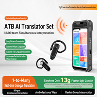 Traducteur IA ATB en temps réel 1-vers-plusieurs, modèle TB800, rotatif, à oreille ouverte, pour écouteurs, multi-personnes, hors ligne/en ligne