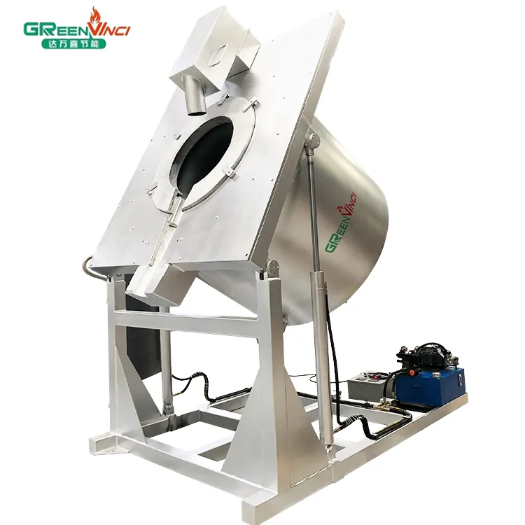 Greenvinci electric smelting metal melting tilting industrial melting furnaces for Copper/Aluminum