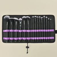 Ensemble de 15 pinceaux de maquillage de luxe pour le visage, logo personnalisé, pinceaux pour les yeux, le fond de teint et les lèvres, avec style éventail et pinceaux pour gloss, sac inclus