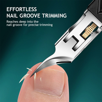 Coupe-ongles multi-styles en acier inoxydable courbé et affûté avec une large ouverture de mâchoire pour les ongles et l'élimination des peaux mortes