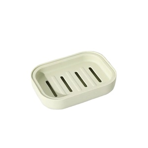 Portable Double-Layer <b>Soap</b> Dish with Drainage <b>Cover</b> Square Plastic Storage Box for Bathroom Travel Use - Product Image 1