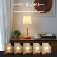 Lámpara de Escritorio LED Recargable de Estilo Moderno, Ajustable en Altura, con Pantalla de Tela Táctil, Regulable, para Restaurante, Mesita de Noche, Simple