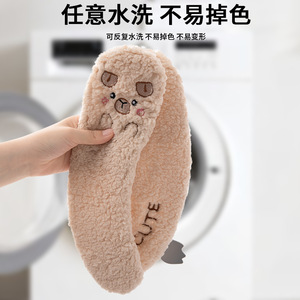 Funda de Asiento de Inodoro de Felpa Gruesa Universal para Invierno, Linda, con Asa, Material de Esponja para el Hogar, para las Cuatro Estaciones - Product Image 4