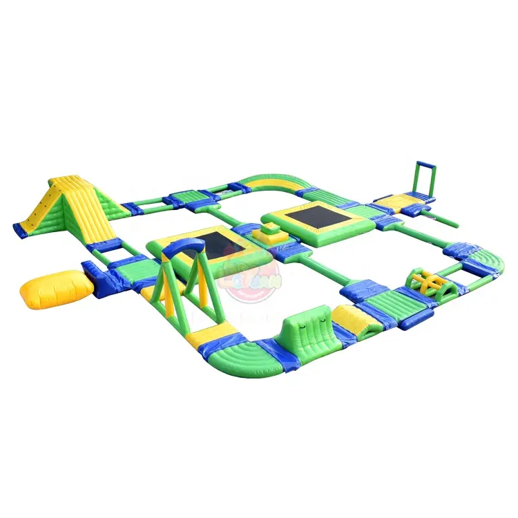 カスタマイズされたサイズの色膨張水障害物コースレースインフレータブルフローティングウォーターパークチャレンジゲーム