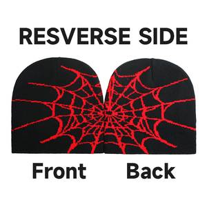 Streetwear Fabricant de <span class=keywords><strong>bonnet</strong></span> réversible Toile d'araignée Design graphique Casquettes crâne d'hiver Hommes Chapeau Skully Femmes Y2K <span class=keywords><strong>Bonnet</strong></span> - Product Image 2