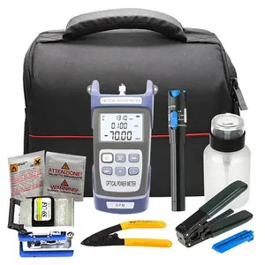 FTTH Fiber Optic Tool Kits with VFL and de Optica power meter and cleaver and striper