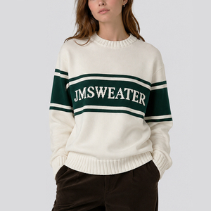 Suéter de Cuello Redondo Personalizado con Logotipo para Hombre, Diseño de Invierno, Tejido <span class=keywords><strong>Jacquard</strong></span> con Letras en Intarsia, Suéter de Cuello Redondo para Otoño - Product Image 5