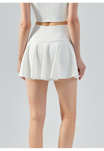 Yoga court femmes taille haute jupe de tennis Fitness séchage rapide vêtements de sport robe de tennis plissée avec poches - Product Image 4