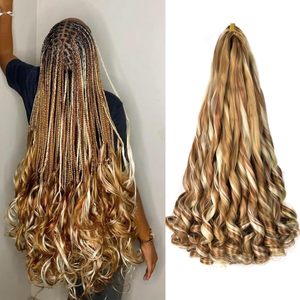 Extensions de Cheveux Synthétiques Ondulés Doux Bouclés Style Espagnol, Type Mèche Française pour <span class=keywords><strong>Tresses</strong></span> Africaines – Vente en Gros - Product Image 1