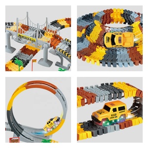 201PCS costruzione pista da corsa giocattoli auto Set veicolo da corsa elettrico flessibile rotazione <span class=keywords><strong>di</strong></span> 360 gradi treno pista costruzione corsa su strada - Product Image 4