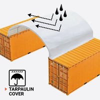 Dôme de conteneur à treillis simple 20 pieds x 20 pieds, résistant au vent de 70 mph, auvent de stockage étanche en PVC