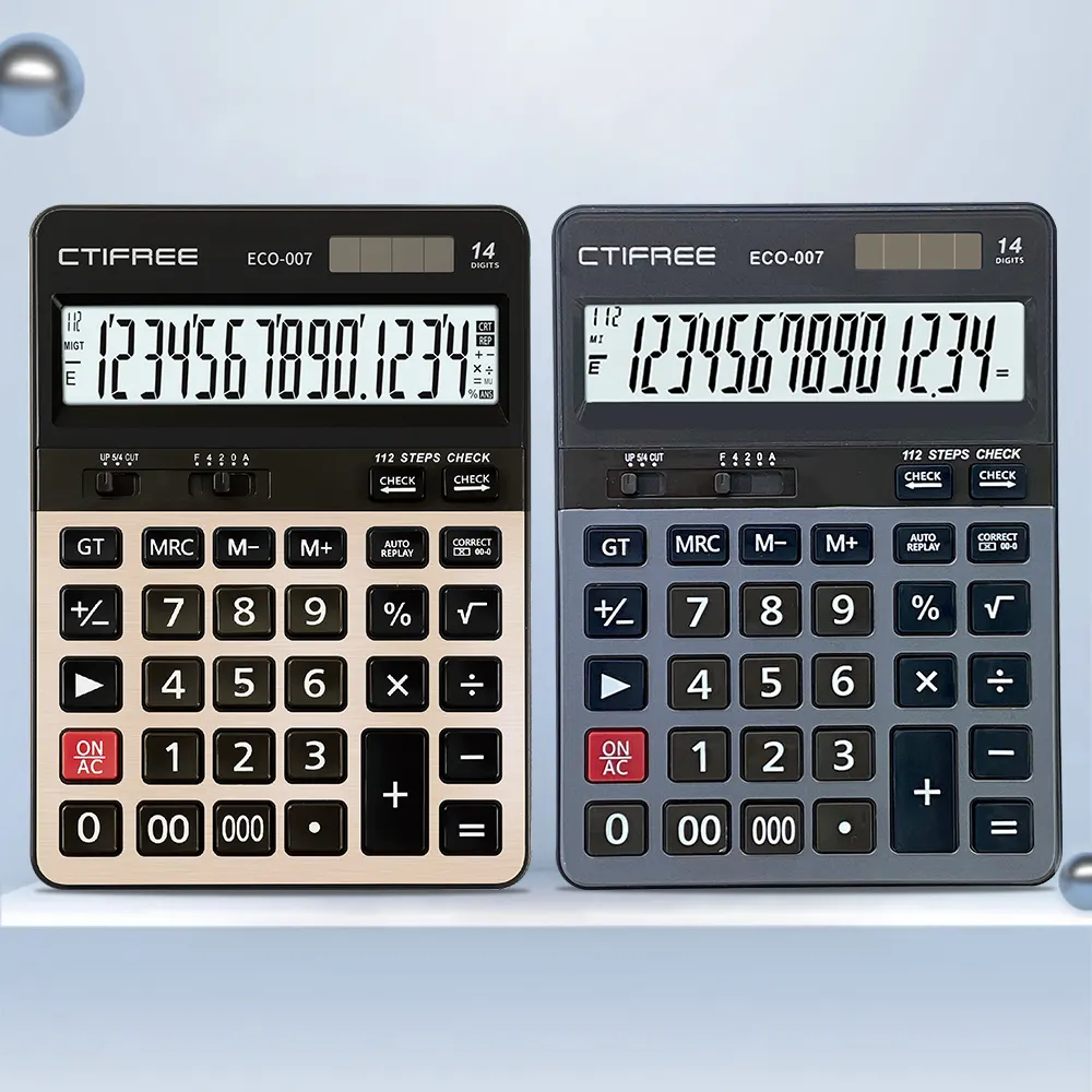 Standaard Kenmerken 14-Bit Grote Lcd Elektronische Desktop Calculator Dagelijkse Basis Kantoor Desktop Calculator