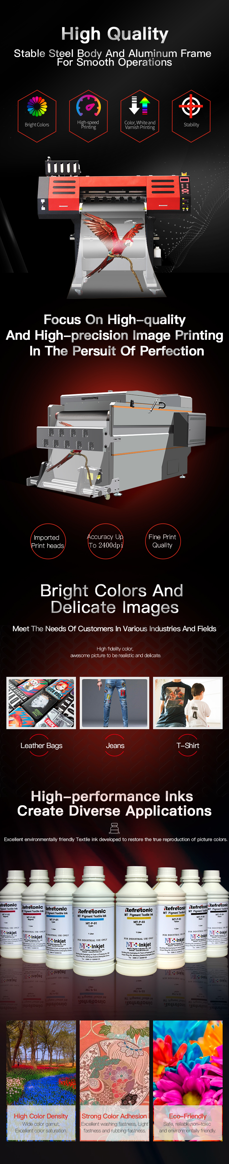 Professio<i></i>nal Supplier MT Versatile 60cm dtf t-shirt printing printer machine digital dtf printer for hoodies coat bag printing