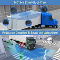 Écran tactile 10.1 pouces filaire aide à la marche arrière de voiture BSD 360 caméra de voiture système de vue d'oiseau Mp5 moniteur Tv 4k 2k Dashcam système de vue arrière