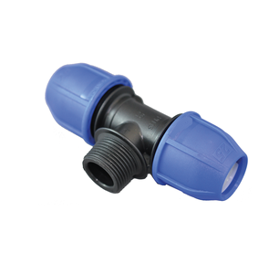 Màu xanh PP phụ kiện nén cao 50mm x 1 1/2 nam chủ đề TEE OFF-mất an toàn kết nối nhanh bề mặt mịn chất lượng ống - Product Image 3