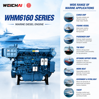 Motor Diésel Marino WEICHAI Serie WHM6160 de 220-556kW, 24.12L, 6 Cilindros, 4 Tiempos, Refrigerado por Agua, para Barcos de Pesca, Remolcadores y Trabajo de Carga