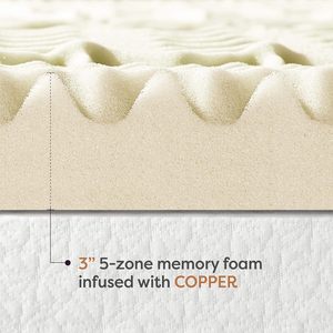 <span class=keywords><strong>Surmatelas</strong></span> 7 zones en mousse à mémoire de forme infusée de cuivre de 3 pouces avec <span class=keywords><strong>surmatelas</strong></span> de fraîcheur améliorée à rebond lent - Product Image 4