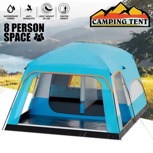 Tenda da Campeggio Grande per 12 Persone, Tenda Familiare Tipo Cabina, Tenda da Spiaggia, Picnic all'Aperto, Campeggio nel Parco e Gazebo da Campeggio con Borsa per il Trasporto - Product Image 6